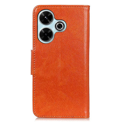 For Xiaomi Redmi 13 4G Case Nappa Texture Split Leather Phone Cover Wallet Book Flip Stand