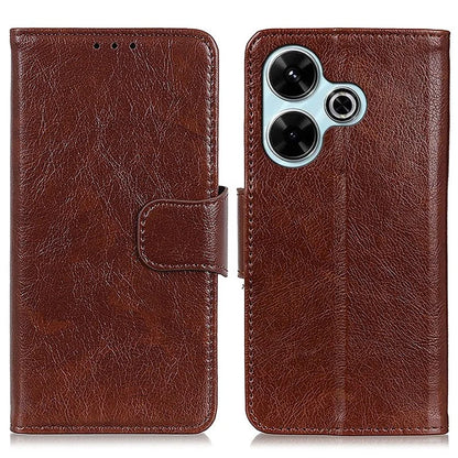 For Xiaomi Redmi 13 4G Case Nappa Texture Split Leather Phone Cover Wallet Book Flip Stand