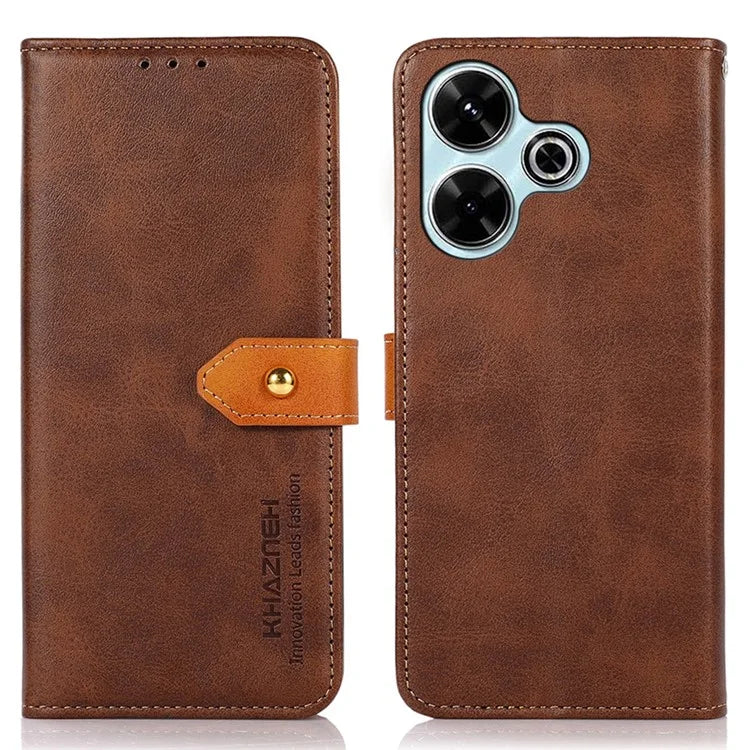 KHAZNEH For Xiaomi Redmi 13 4G Case Wallet Folding Stand PU Leather Phone Cover