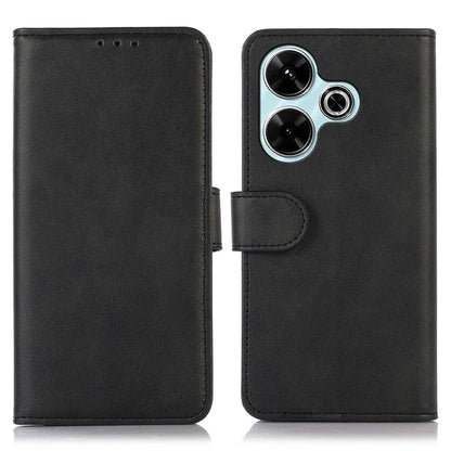 For Xiaomi Redmi 13 4G Case Cowhide Texture  Leather Phone Cover with Stand 3 Card Holder