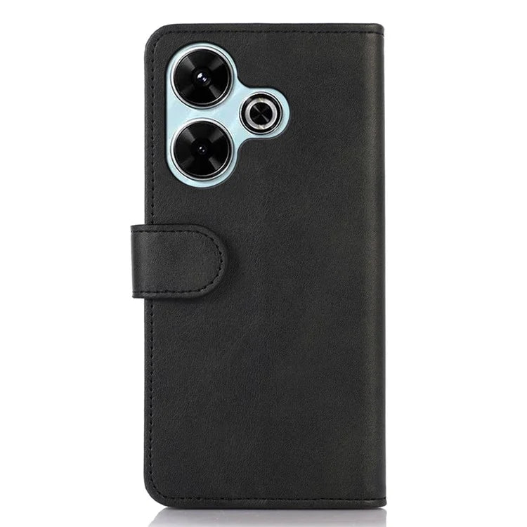 For Xiaomi Redmi 13 4G Case Cowhide Texture  Leather Phone Cover with Stand 3 Card Holder