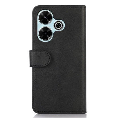 For Xiaomi Redmi 13 4G Case Cowhide Texture  Leather Phone Cover with Stand 3 Card Holder