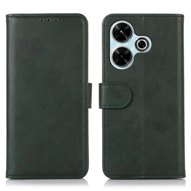 For Xiaomi Redmi 13 4G Case Cowhide Texture  Leather Phone Cover with Stand 3 Card Holder