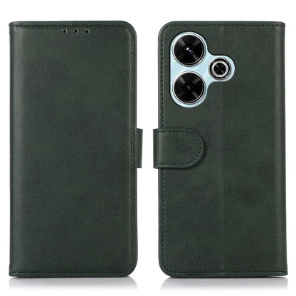 For Xiaomi Redmi 13 4G Case Cowhide Texture  Leather Phone Cover with Stand 3 Card Holder