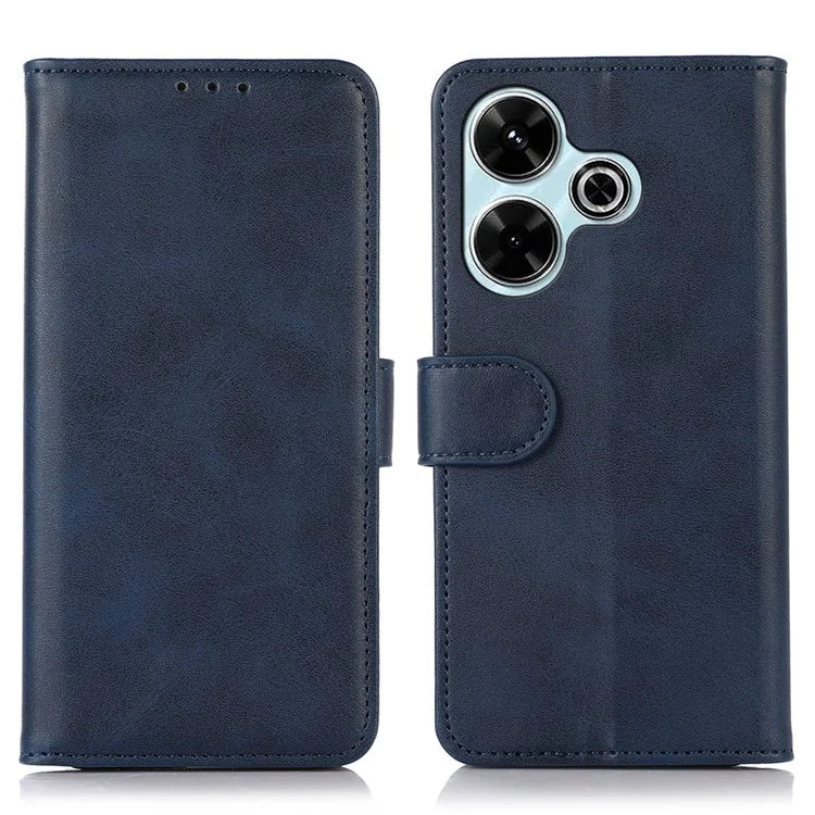 For Xiaomi Redmi 13 4G Case Cowhide Texture  Leather Phone Cover with Stand 3 Card Holder
