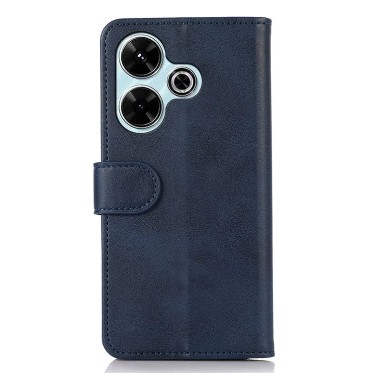 For Xiaomi Redmi 13 4G Case Cowhide Texture  Leather Phone Cover with Stand 3 Card Holder
