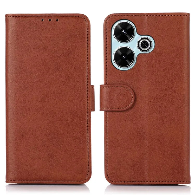 For Xiaomi Redmi 13 4G Case Cowhide Texture  Leather Phone Cover with Stand 3 Card Holder