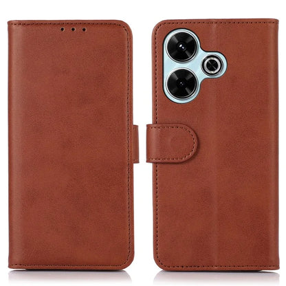 For Xiaomi Redmi 13 4G Case Cowhide Texture  Leather Phone Cover with Stand 3 Card Holder