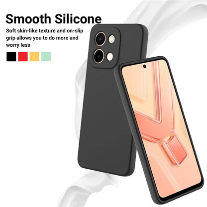 For vivo Y28 4G Case Liquid Silicone Phone Cover with Hand Strap