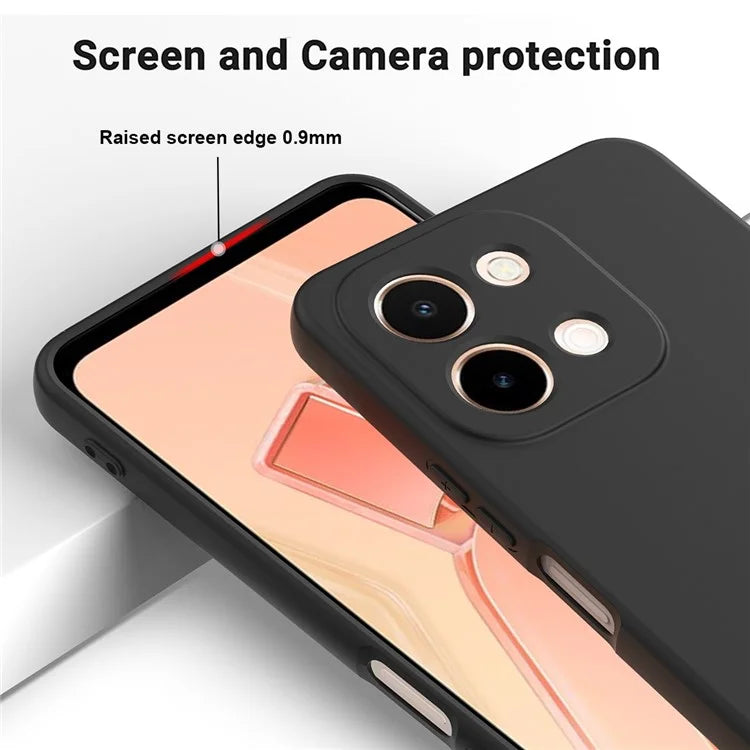For vivo Y28 4G Case Liquid Silicone Phone Cover with Hand Strap
