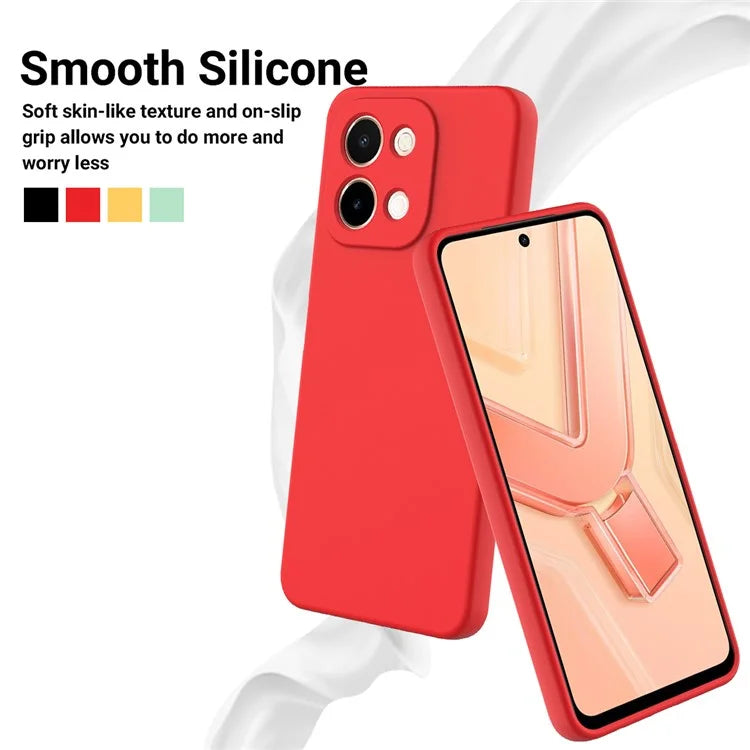 For vivo Y28 4G Case Liquid Silicone Phone Cover with Hand Strap