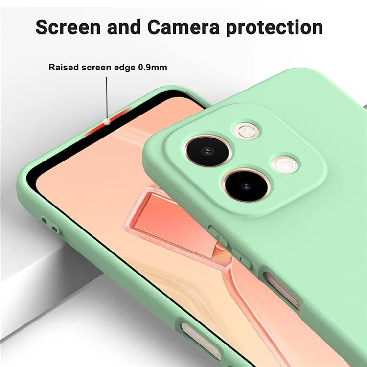 For vivo Y28 4G Case Liquid Silicone Phone Cover with Hand Strap