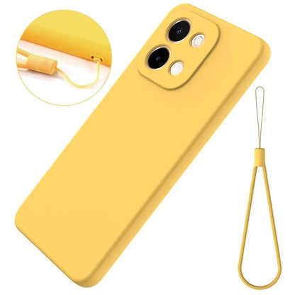 For vivo Y28 4G Case Liquid Silicone Phone Cover with Hand Strap