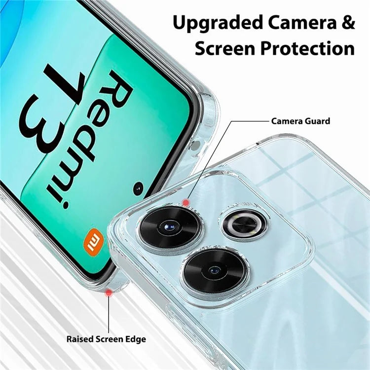 For Xiaomi Redmi 13 4G / Poco M6 4G Case Acrylic + TPU Crystal Transparent Protective Phone Cover
