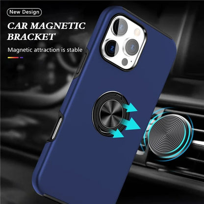 For iPhone 16 Pro Max Case with Ring Holder PC+TPU Anti-Scratch Phone Cover