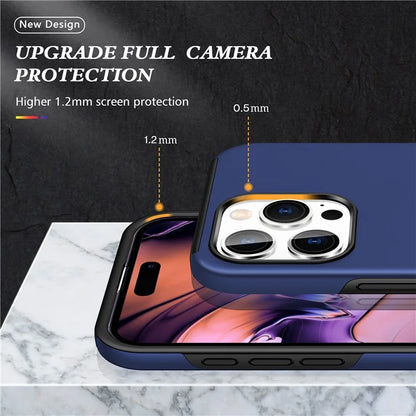 For iPhone 16 Pro Max Case with Ring Holder PC+TPU Anti-Scratch Phone Cover