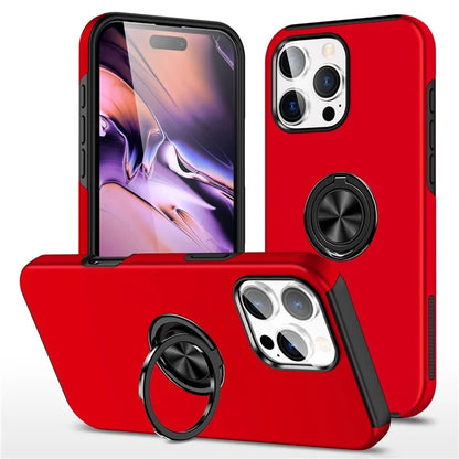 For iPhone 16 Pro Max Case with Ring Holder PC+TPU Anti-Scratch Phone Cover