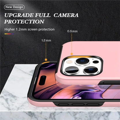 For iPhone 16 Pro Max Case with Ring Holder PC+TPU Anti-Scratch Phone Cover