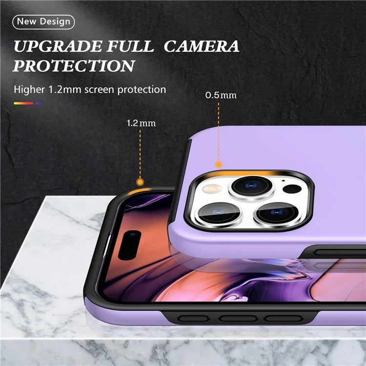 For iPhone 16 Pro Max Case with Ring Holder PC+TPU Anti-Scratch Phone Cover