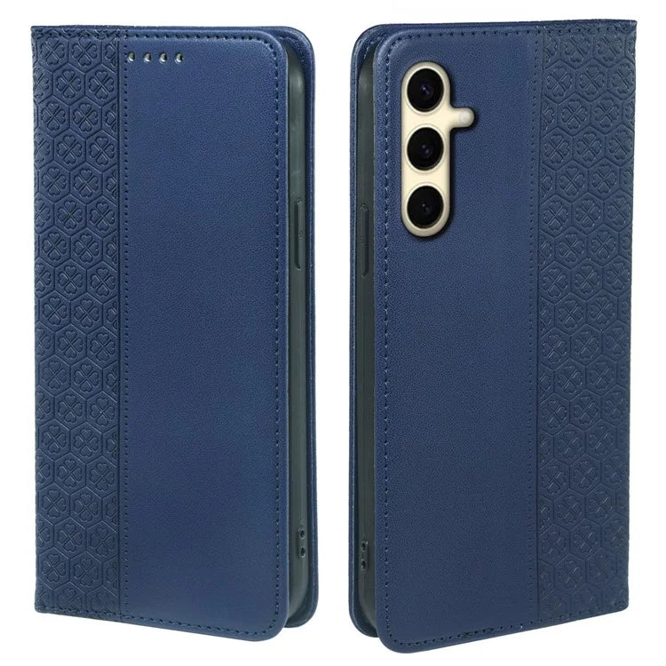 For Samsung Galaxy S23 FE Case Clover Imprinted Leather Phone Cover