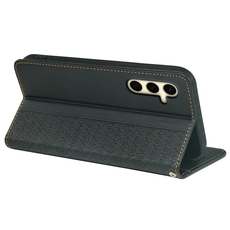 For Samsung Galaxy A05s 4G Case Four-Leaf Clover Leather Phone Cover Flip Stand / Card Slot