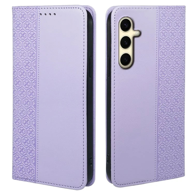 For Samsung Galaxy A05s 4G Case Four-Leaf Clover Leather Phone Cover Flip Stand / Card Slot