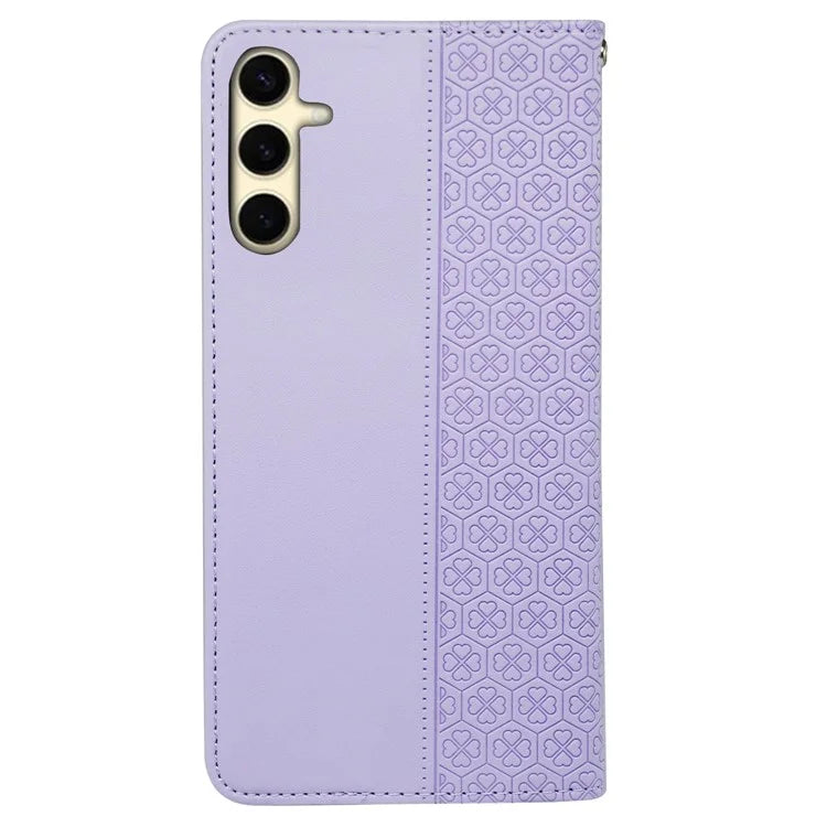 For Samsung Galaxy A05s 4G Case Four-Leaf Clover Leather Phone Cover Flip Stand / Card Slot