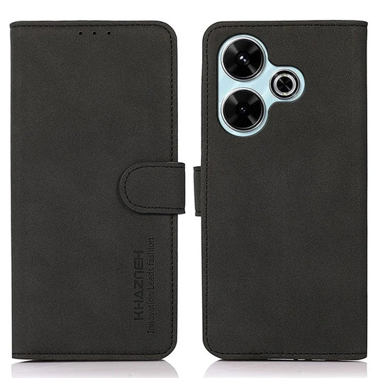 KHAZNEH For Xiaomi Redmi 13 4G Case Leather Flip Stand Phone Cover Smooth Texture