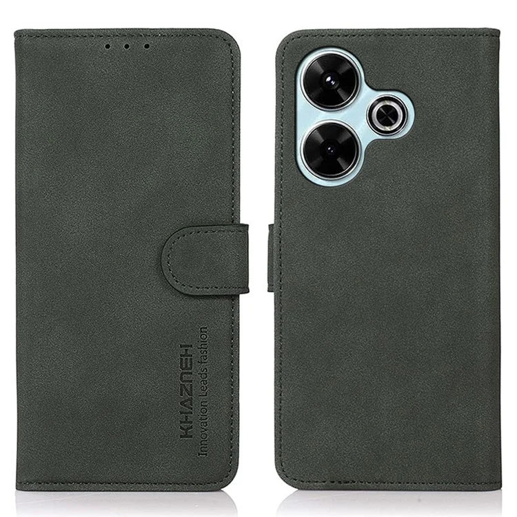 KHAZNEH For Xiaomi Redmi 13 4G Case Leather Flip Stand Phone Cover Smooth Texture