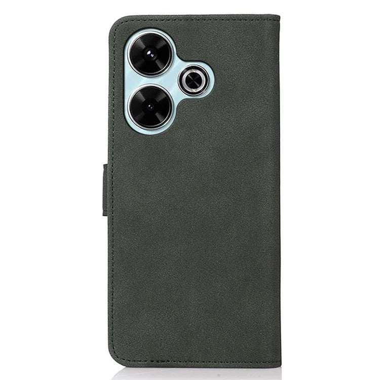 KHAZNEH For Xiaomi Redmi 13 4G Case Leather Flip Stand Phone Cover Smooth Texture