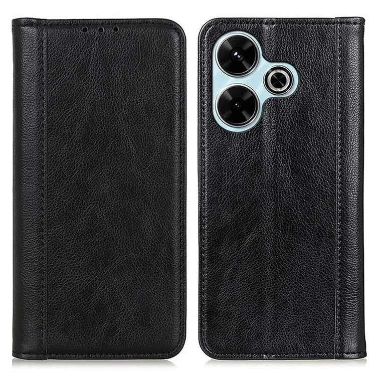 For Xiaomi Redmi 13 4G Wallet Case Litchi Texture Split Leather Phone Cover