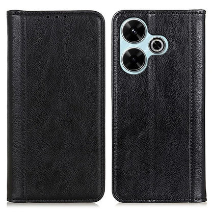 For Xiaomi Redmi 13 4G Wallet Case Litchi Texture Split Leather Phone Cover
