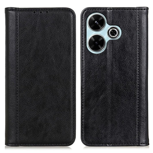 For Xiaomi Redmi 13 4G Wallet Case Litchi Texture Split Leather Phone Cover