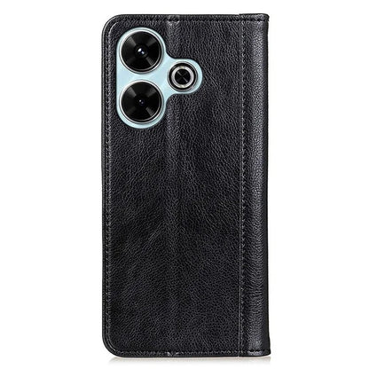 For Xiaomi Redmi 13 4G Wallet Case Litchi Texture Split Leather Phone Cover