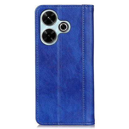 For Xiaomi Redmi 13 4G Wallet Case Litchi Texture Split Leather Phone Cover