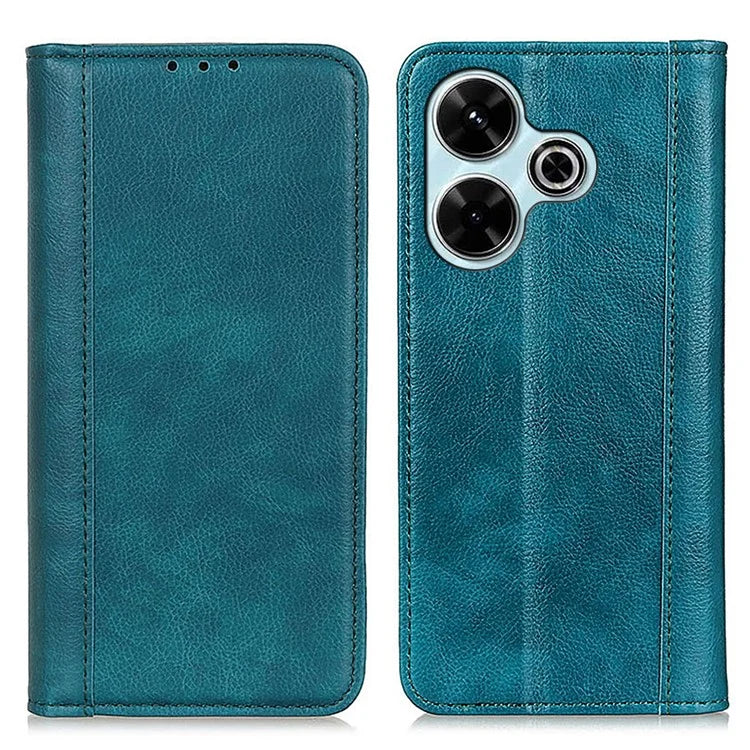 For Xiaomi Redmi 13 4G Wallet Case Litchi Texture Split Leather Phone Cover