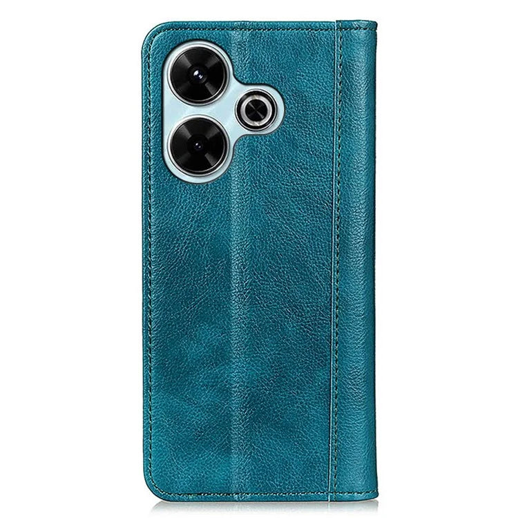 For Xiaomi Redmi 13 4G Wallet Case Litchi Texture Split Leather Phone Cover
