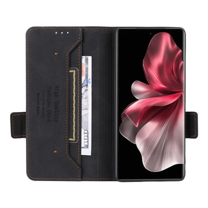 For vivo V30e 5G Case Leather Phone Cover Hardware Decor Folio Book Wallet