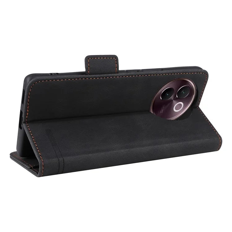 For vivo V30e 5G Case Leather Phone Cover Hardware Decor Folio Book Wallet