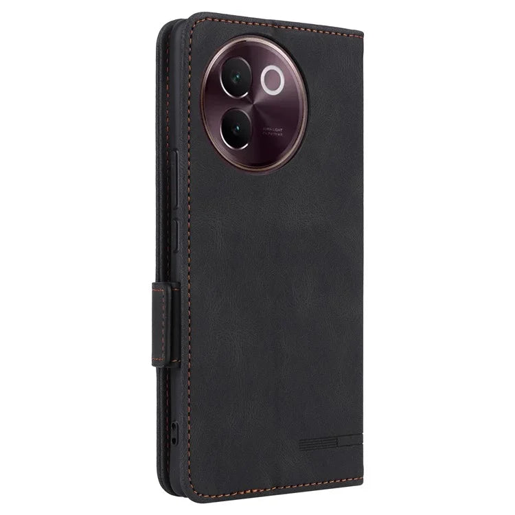 For vivo V30e 5G Case Leather Phone Cover Hardware Decor Folio Book Wallet