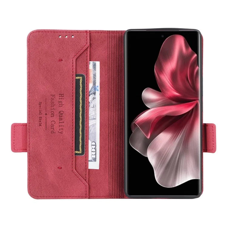 For vivo V30e 5G Case Leather Phone Cover Hardware Decor Folio Book Wallet