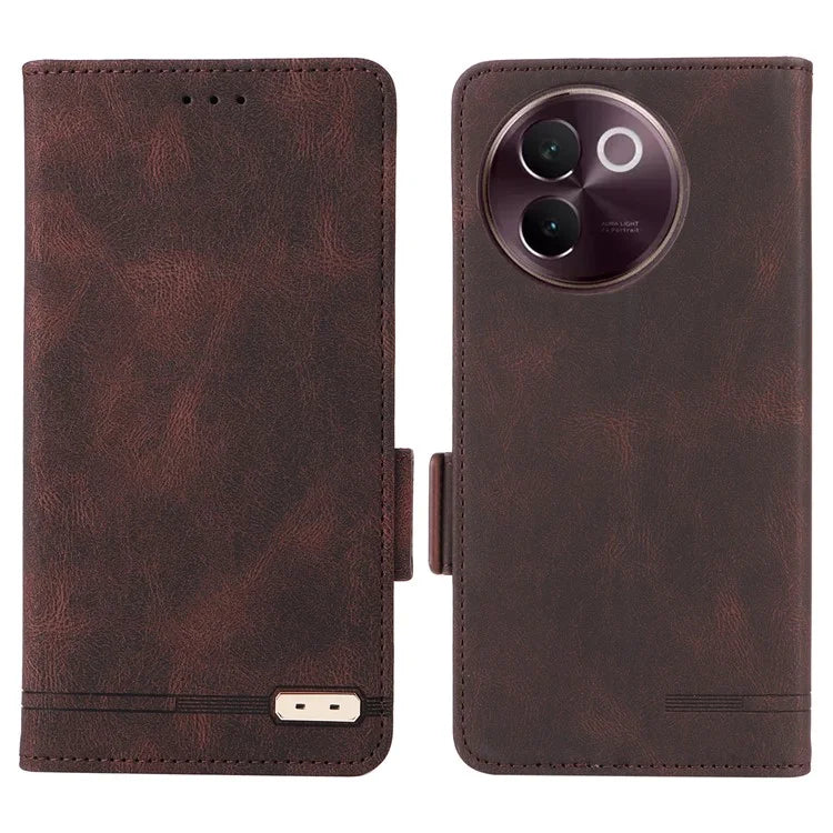 For vivo V30e 5G Case Leather Phone Cover Hardware Decor Folio Book Wallet