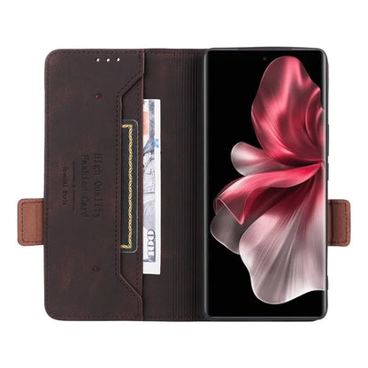 For vivo V30e 5G Case Leather Phone Cover Hardware Decor Folio Book Wallet