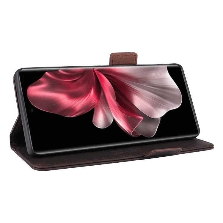 For vivo V30e 5G Case Leather Phone Cover Hardware Decor Folio Book Wallet