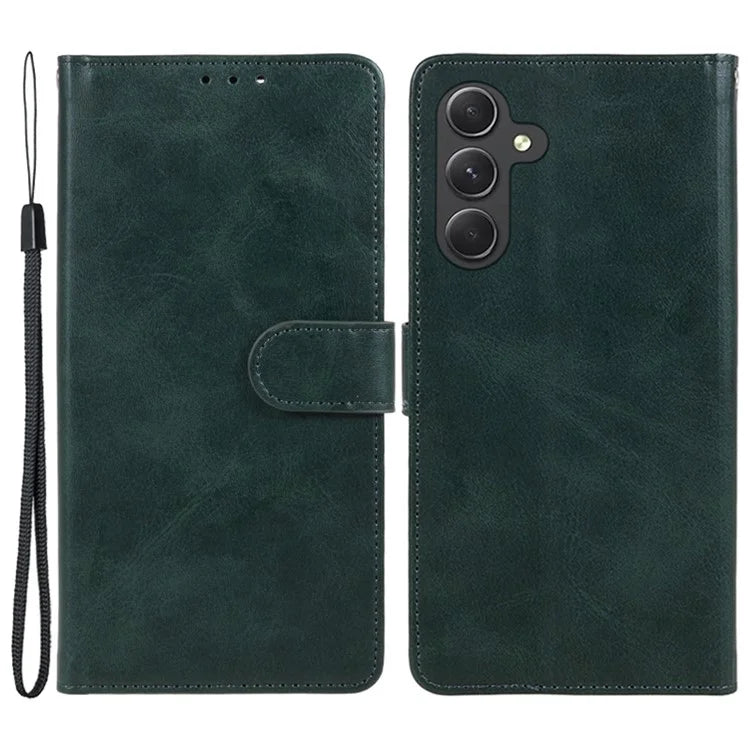 For Samsung Galaxy M35 5G Case Flip Folio Calf Texture Leather Phone Cover