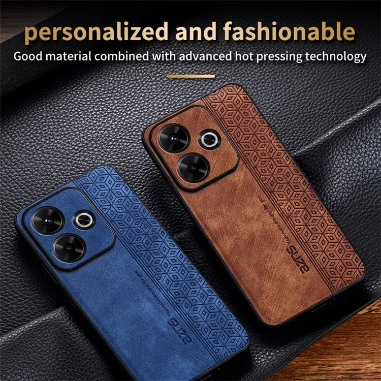 AZNS For Xiaomi Redmi 13 4G / Note 13R 5G Case Non-Slip Leather+TPU Phone Cover
