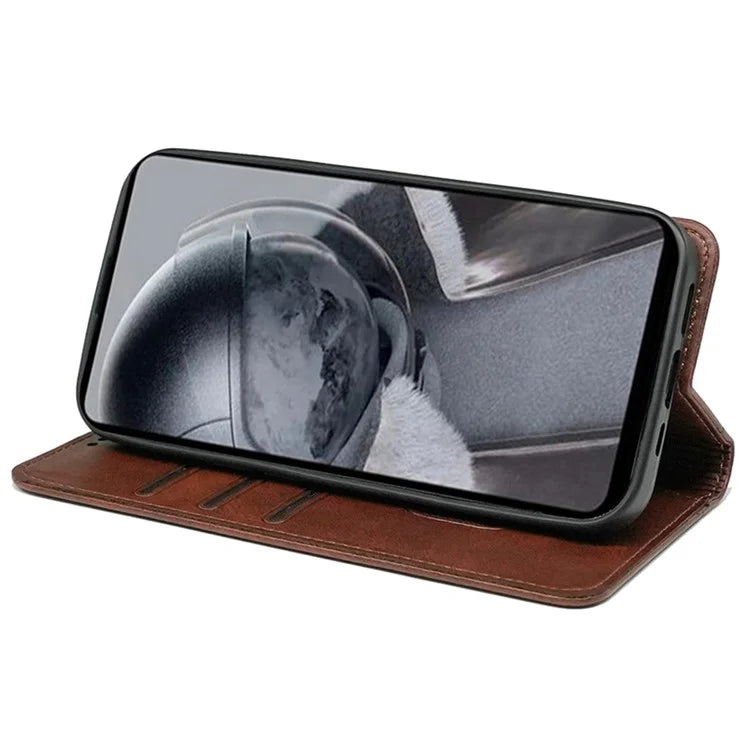 For Samsung Galaxy A14 4G / 5G Case Calf Texture Leather Wallet Phone Cover Stand Function