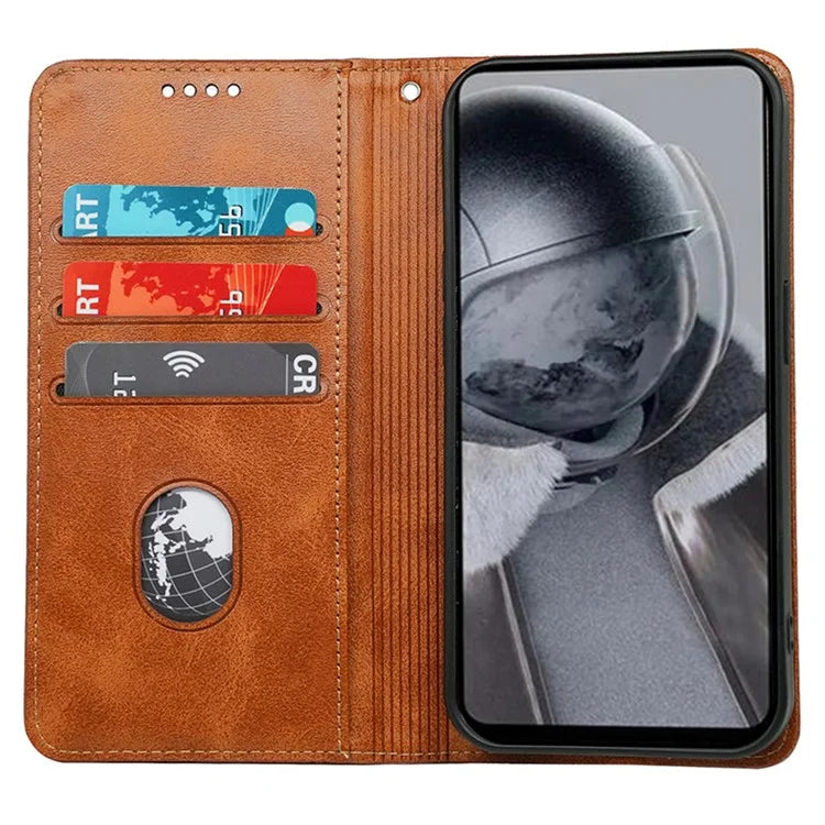 For Samsung Galaxy A05s 4G Phone Case Calf Texture Card Slots PU Leather Flip Cover