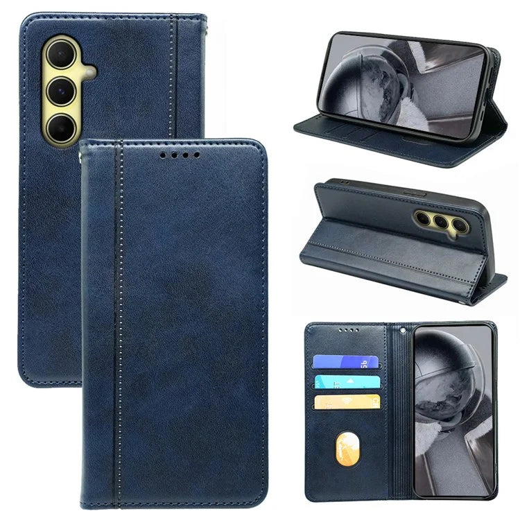 For Samsung Galaxy A05s 4G Phone Case Calf Texture Card Slots PU Leather Flip Cover