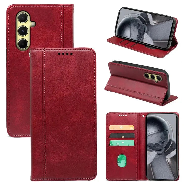 For Samsung Galaxy A05s 4G Phone Case Calf Texture Card Slots PU Leather Flip Cover